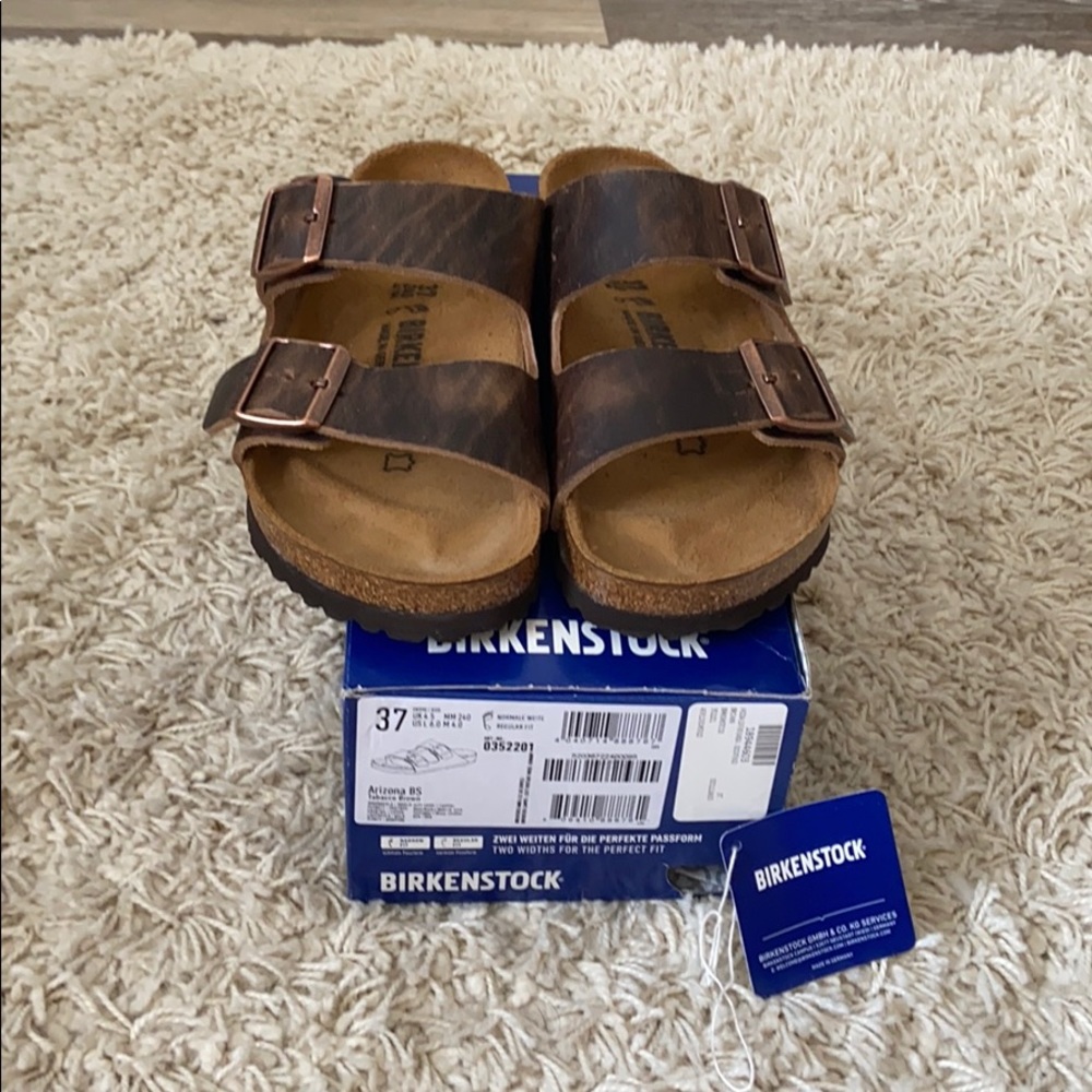 Birkenstock Arizona sandals! Oiled leather, sz 37